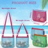 3Pcs Alphabet Printed Seashell Bags, Lightweight & Foldable Kids Beach