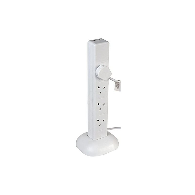 Extension Tower 8 Gang with 2 USB WHT 1M, Power