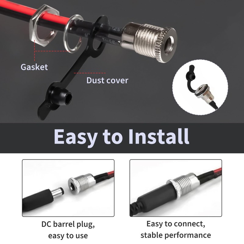 Pack of 8 DC Hollow Plug 5.5 x 2.1 mm,