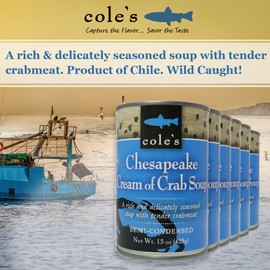 Cole’s - Chesapeake Cream of Crab Soup - Premium Canned Fresh Crab Meat & Nutritious Semi Condensed and Gluten-free Crab Bisque