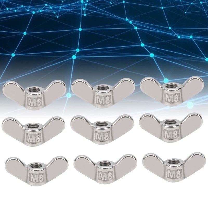 10pcs M8 Wing Nut 304 Stainless Steel Wing Nut 8mm