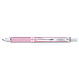 Pentel BL407PA EnerGel Alloy RT Retractable Liquid Gel Pen, .7mm, Pink Barrel, Black Ink