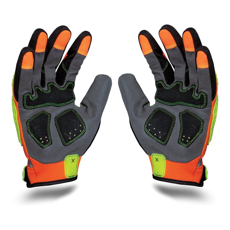 Ironclad EXO High-Visibility Impact Gloves, Small, Orange/Yellow