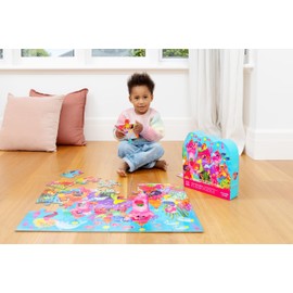 Crocodile Creek 36-Piece Jigsaw Floor Puzzle - Fun Floor Puzzles for Kids Ages 3-5 - Heavy-Duty Shaped Box for Storage - Mermaid Palace - 27" W x 20" H Finished
