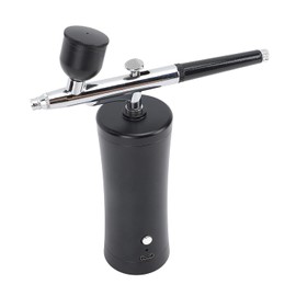 Kit de Aerógrafo Eléctrico de 30PSI, Aerógrafo de Maquillaje Inalámbrico para Pintura de Uñas, Juego de Carga USB para Colorear Modelo de Tatuaje de Arte de Uñas (BLACK)