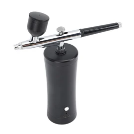 Kit de Aerógrafo Eléctrico de 30PSI, Aerógrafo de Maquillaje Inalámbrico para Pintura de Uñas, Juego de Carga USB para Colorear Modelo de Tatuaje de Arte de Uñas (BLACK)
