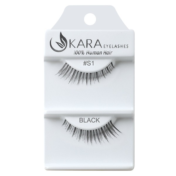 Kara Beauty Human Hair Eyelashes - S1 (Pack of 12)