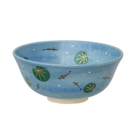 Tea utensils, Flat Rice Bowl, Colored Picture, Water Plants Nimedaka by Higashiyama Miyama