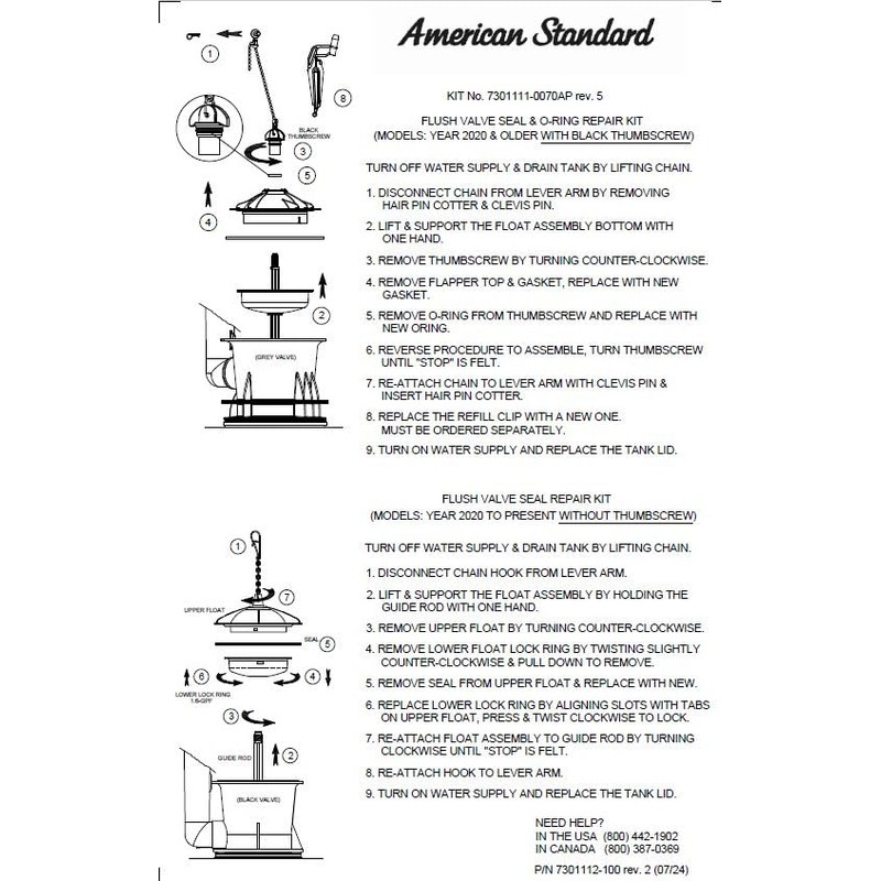 American Standard 3280.040-0070A 4-Inch Flush Valve Assembly for Champion One-Piece
