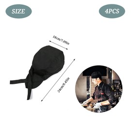 4 Pack Adjustable Chefs Hat Black Breathable for Men and Women Restaurants Bakers Hotels Schools and Home