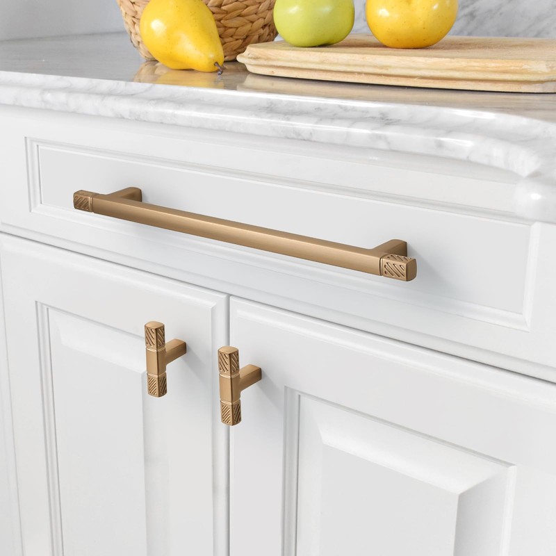 Amerdeco 6 Pack Champagne Bronze Cabinet Pulls 7.5 Inch(192mm) Hole