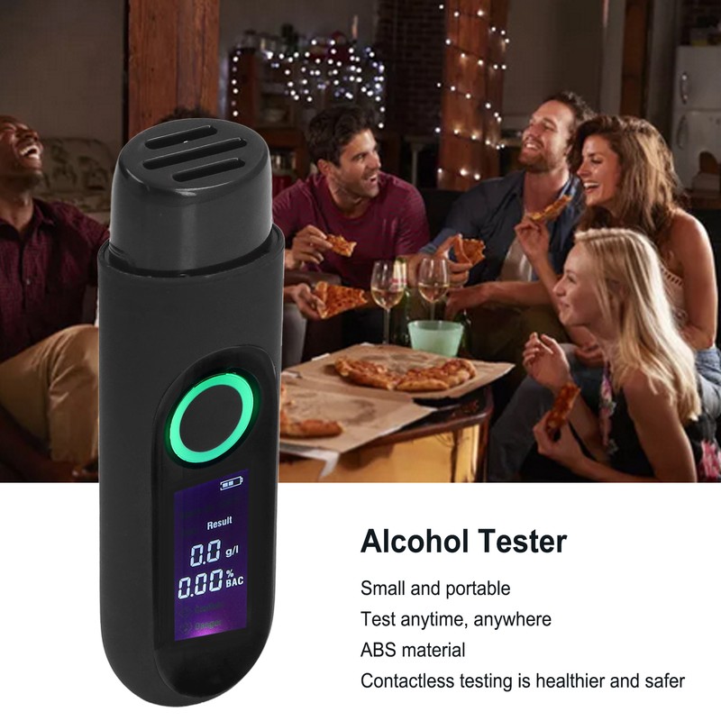 Alcohol Tester LCD 3 Color Display USB Charging Blowing Contactless