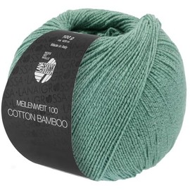 LANA GROSSA Meilenweit Cotton Bamboo | 4-Ply Bamboo Sock Classic, Machine Washable | Hand Knitting Yarn Made of 40% Cotton, 25% Virgin Wool, Viscose | 100 g Wool for Knitting & Crocheting | 420 m Yarn