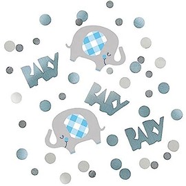 Elephant Cutout Confetti I Blue Gingham I 1 Pc.