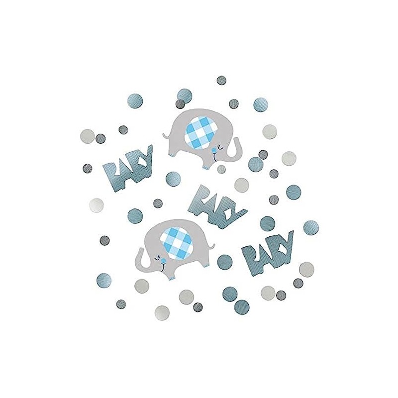 Elephant Cutout Confetti I Blue Gingham I 1 Pc.