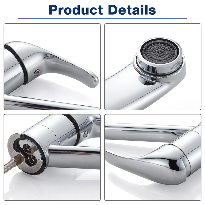 Rehomthy Kitchen Sink Mixer Tap, Single Lever Kitchen Faucet, Kitchen