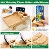 GHKINMAL Bamboo Couch Cup Holder, 4 in 1 Couch Arm