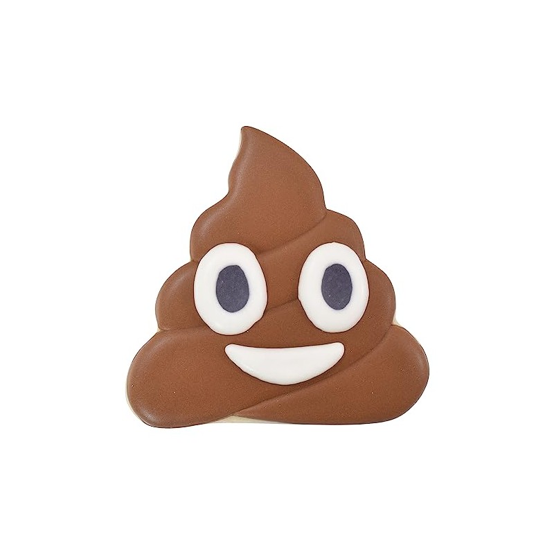 R&M Mini Poop Emoji 2" Tinplated Cookie Cutter, Silver