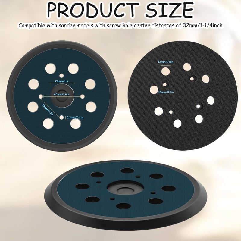 リョービ用サンダー 交換パッド 5in8穴 フックアンドループ オービタルサンディングパッドパーツ 2個入り
