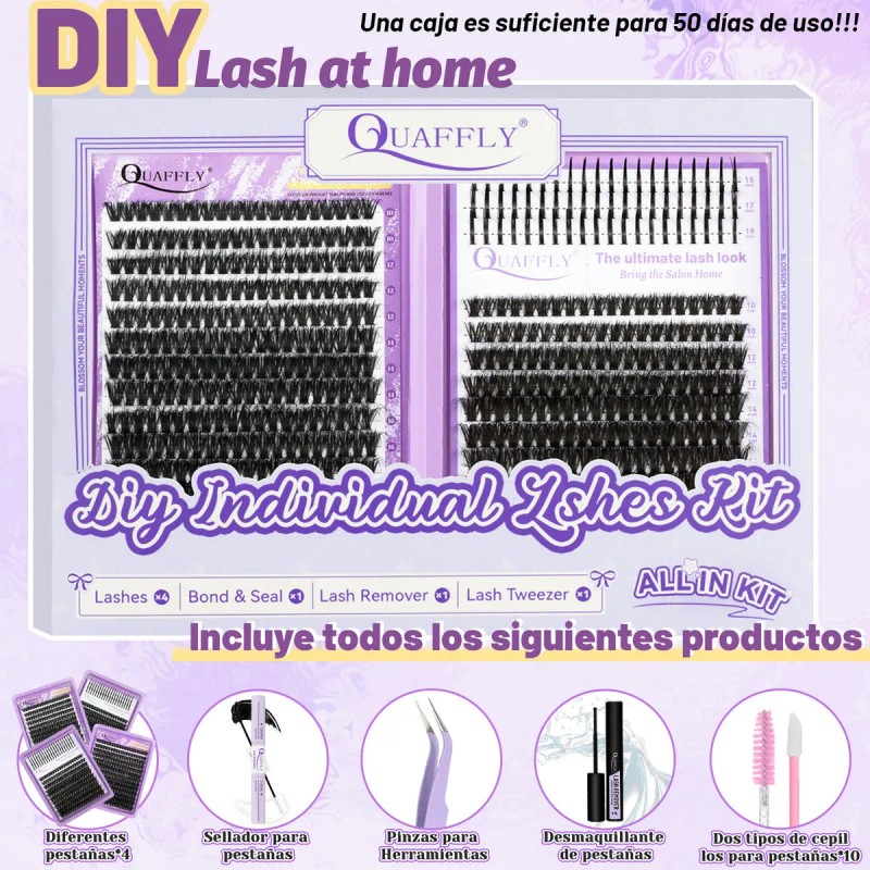 Kit De Extensiones De Pestañas De Paquete De Cuatro 1040pcs