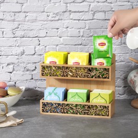 QILICHZ Tea Bag Holder Tea Organizer for Tea Bags Wall Mounted Tea Bags Organizer Tea Holder for Tea Bags Organizer for Table Or Wall