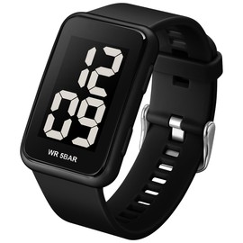 Fogitbok Extra Large Numbers Black Watch for Men, Waterproof Mens Digital Watch Womens Men's Wrist Watches for Elderly Ladies Women