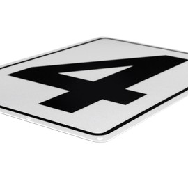 Kichwit Metal House Numbers Address Sign Reflective Aluminum Mailbox Number, 10 x 7 Inches, Number 4