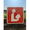 Orange LIBRARY Reading Book Metal Sign 6”x6” (NEW)