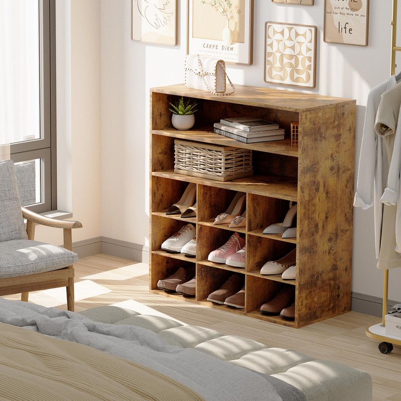Garden 4 you Shoe Rack Organizer, 5-Tier Wood Cubby Shoe