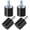 M METERXITY 4-Pack Rubber Mounts D30mmxH30mm Male Vibration Isolators Cylindrical