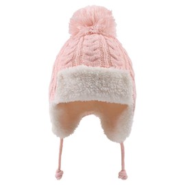 XIAOHAWANG Baby Hat Winter Knitted Hat Baby Newborn Warm Winter Hat Girls Children's Hats Boys Benia for Baby Children, rose
