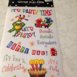 ME & MY BIG IDEAS GLITTER RUB-ON'S BIRTHDAY PARTY GLITTER PARTY EMBELLISHMENTS