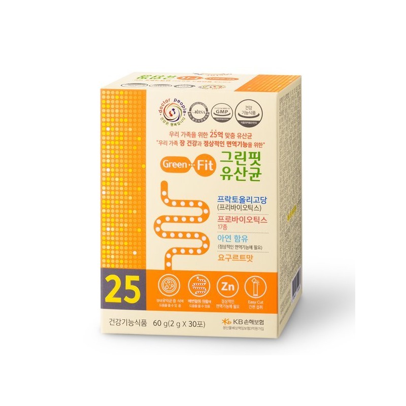Doctor People 그린핏유산균 2000mg X 30포 - 아연 프리바이오틱스 프락토올리고당
