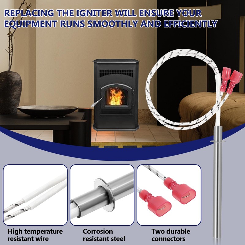 Hiorucet SRV7000-660 Igniter Replacement for PelPro Pellet Stove PP130, PP130-B,