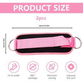 OUDQFCJ Foot Straps Cable Pull with D-Rings, Foot Cuffs for Men and Women, Ankle Straps for Fitness Training, Glutes and Leg Training