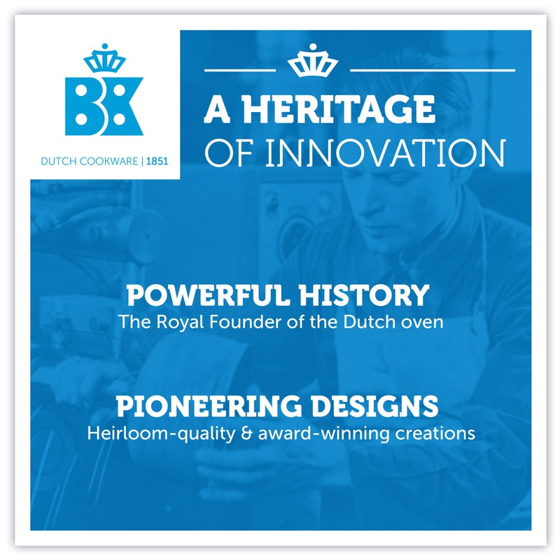 BK Indigo Dutch Heritage Round German Enamelled Casserole with Lid