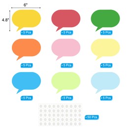 PATIKIL Speech Bubble Cutouts, 45 Pack Paper Bubble, Colorful Bubble Cutout for Classroom Decoration DIY Craft Project, Assorted Color