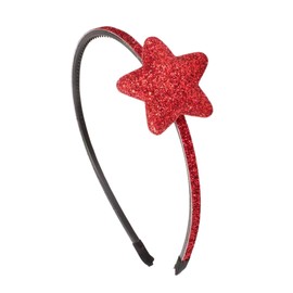 Righe e Pois - Girls 0.5cm Sparkly Star Domed Headband 4-356-802cm - Girls Headband (1 Headband) (Red, One Size - Girls)