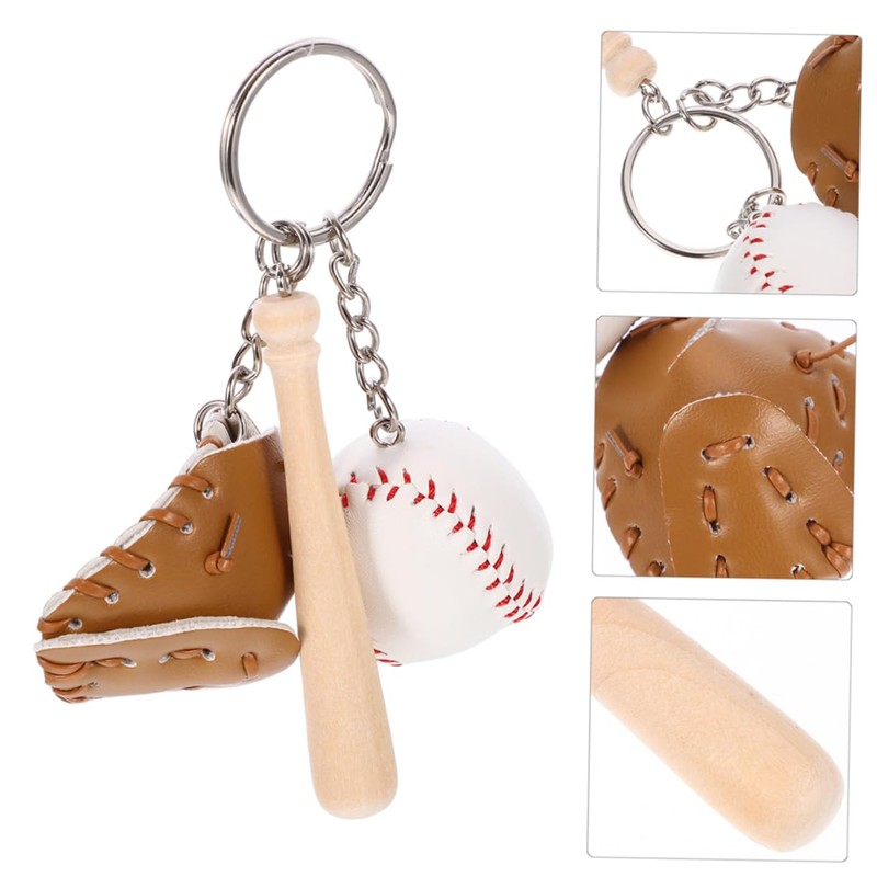 SAFIGLE 3pcs Baseball Keychain Mini Softball Keychains Stylish Bag Accessories