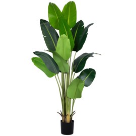 CETRD CETRD Artificial Bird of Paradise Plant 7Ft Fake Tropical Palm Tree with 17Trunks Faux Banana Leaf Trees in Pot for Home Indoor Outdoor Office Modern Decor Housewarming Gift1Pcs