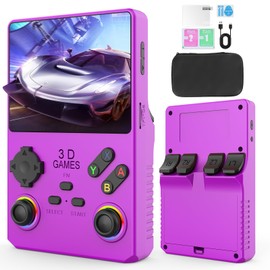 Hugawello R40 PRO Handheld Device, 35000 in 1 high-Definition Gaming mini Retro Video Console, 3.5-inch IPS Screen, 256GB RAM, 45 Built-in emulators, 3800mAh Battery (Purple 256GB)