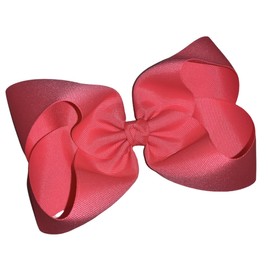 Solid Jumbo Neon Pink Boutique Hair Bow 6" MADE IN USA