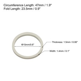 MECCANIXITY 100 Pack Rubber Band Stretchable Rubber Elastic Band White 15mm x 1.4mm Hair Rubber Bands for Home Office