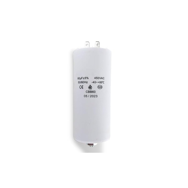 DEKAROX Universal Capacitor 80µF 450V Diameter 55 x 120 mm