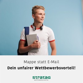 STRATAG Portfolio Folders Favourit Berry Red with 2 Spine Bars - Includes 5 Envelopes - Very Sturdy 350 g/m² Natural Cardboard with Relief Embossing - Pack of 5