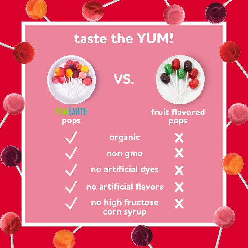 YumEarth Organic Lollipops, Assorted Flavors, 8.5 Ounce, 40 Lollipops -
