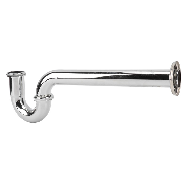 Brass Sink Drain Tubing Set Silver Slick Finish No Ageing