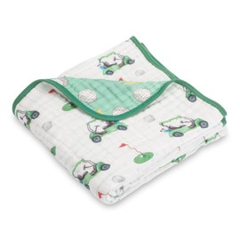 LollyBanks LollyBanks Muslin Baby Blanket 100% Organic Cotton, Muslin Quilt Lightweight, Toddler Blanket for Boys and Girls, 6 Layers Baby Blankets 47"x 47", Soft Nursery Receiving Blankets (Golf Print)
