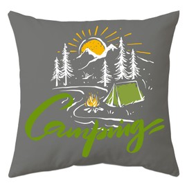 trabag Camping Gifts Cushion Cover - Camping Accessories, Camping Gifts, Campin Caravan Gadgets, Motorhome Decoration, Motorhome Gift, Gifts for Camper, Camping Cushion Cover (45 x 45 cm)