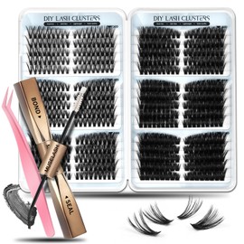 MUSELASH DIY Lash Clusters Kit, 530 Pcs 30D~100D Pre Maped Volume Eyelash Clusters Kit, 8-16mm Mix Lengths Individual Extensions With Dual End Bond And Seal And Tweezers For DIY At Home Use